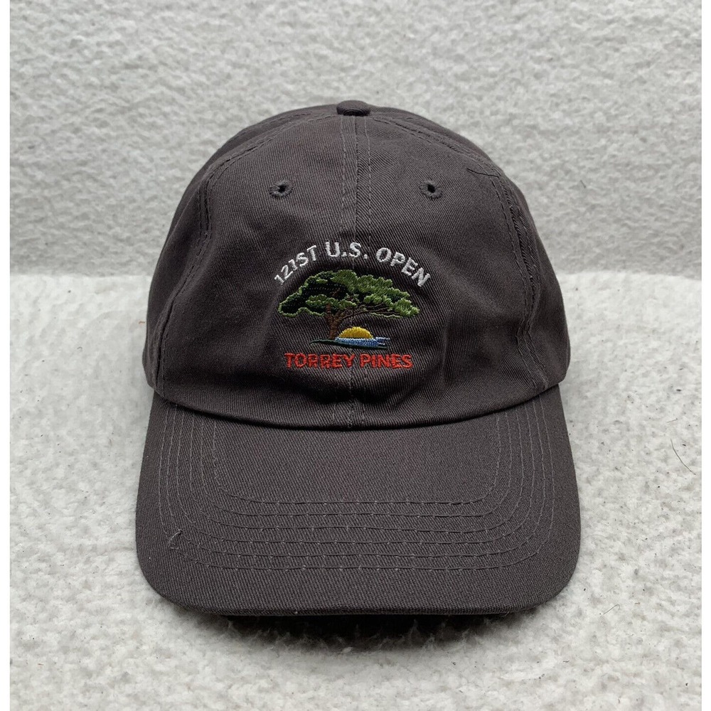 USGA Torrey Pines Golf Hat Mens Strap Back OSFA Gray Dad Cap 121st US Open